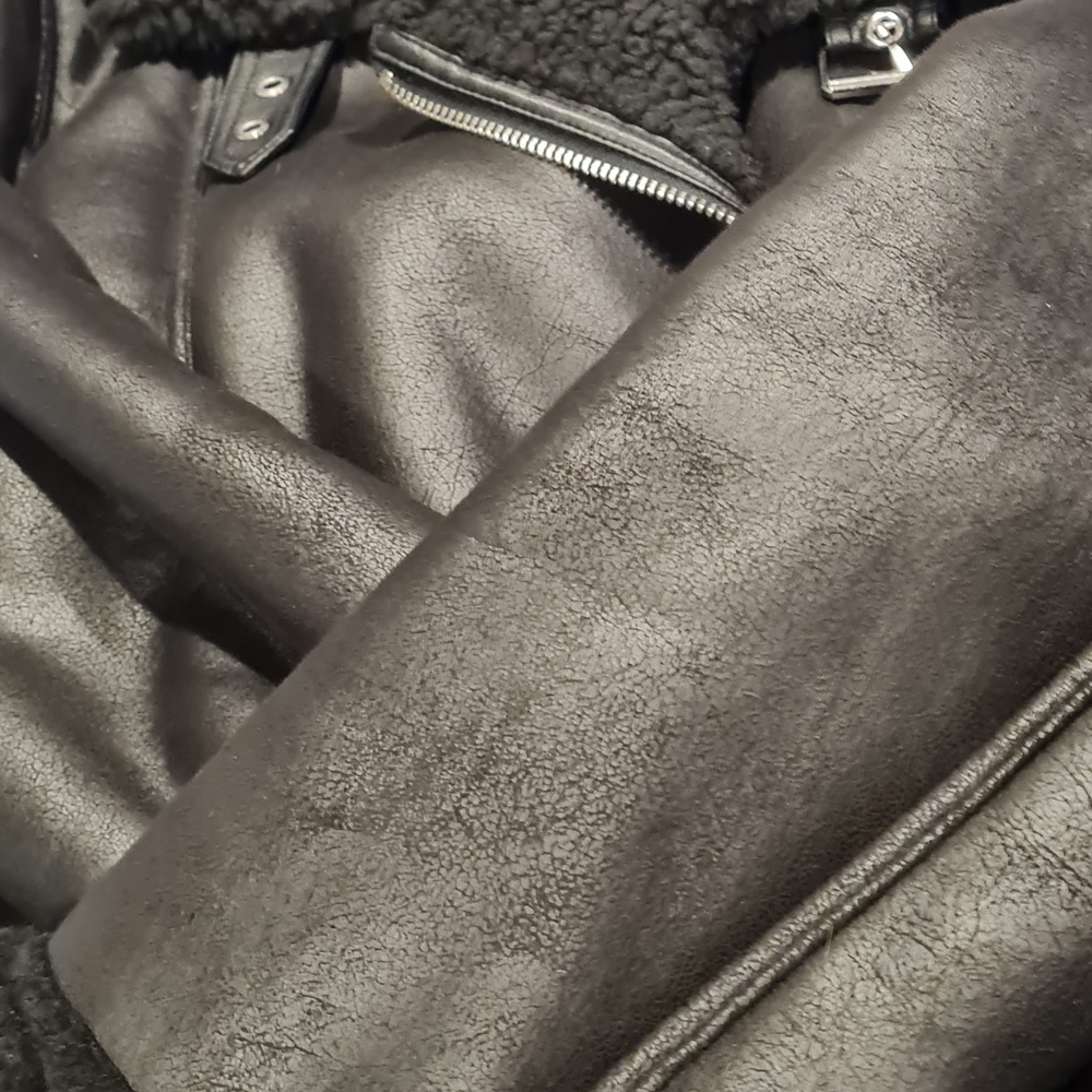 H&M Black Faux Sherling Jacket